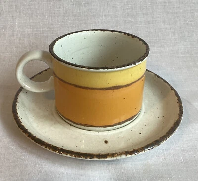 £9 • Buy Vintage Midwinter Stonehenge Sun  Cup  + Saucer Used  6.5cm High 6 Avail