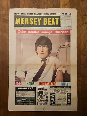 Original Mersey Beat Music Newspaper August 13th 1964 Beatles George Harrison  • $74.67