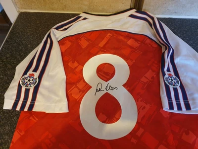 £125 • Buy Paul Davis Signed Arsenal 1991 Home Title Shirt **PRIVATE SIGNING** RARE