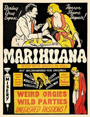 Vintage Marihuana Advertising Weed Smoking Man Cave Pub Club Metal Plaque SIGN • £4.49