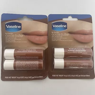Vaseline Lip Therapy Cocoa Butter With Petroleum Jelly 0.16 Oz Each 4 Sticks • $12.97