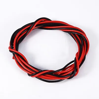 16AWG 5m Gauge Black & Red Silicone Wire Wiring Flexible Stranded Copper Cable# • £6.73