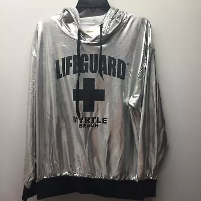 LIFEGUARD Womens Ladies L Myrtle Beach Hoodie Silver • $15.98