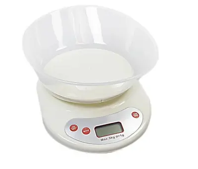 Electronic Wet And Dry Food Weighing Kitchen Scale With Mixing Bowl 5kg • £13.99