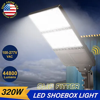 LED Parking Lot Shoebox Pole Lights 320W Outdoor Commercial Area Light Photocell • $165.60