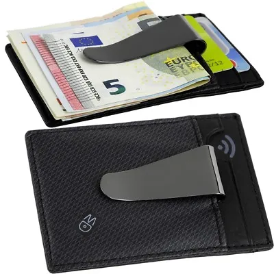 Mandarina Duck Stainless Steel Leather Ec Credit Card Case Money Clip Slimwallet • $73.39