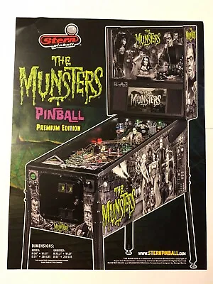 The Munsters Premium Stern Pinball Game Flyer Brochure Ad • $13.99