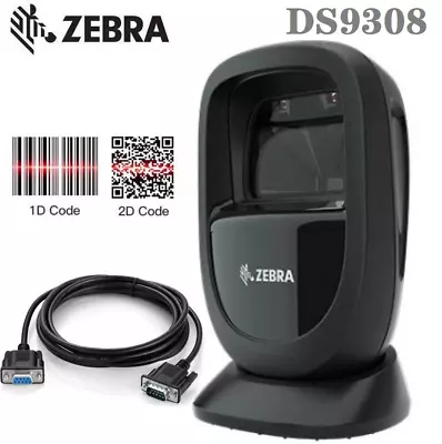 £160.89 • Buy Zebra DS9308-SR00004ZZWW Desktop Hands-free 1D/2D RS232 Barcode Scanner W Cable