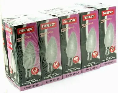 £8.99 • Buy 10 X Eveready 60w Opal Candle Filament Bulb SBC B15d Small Bayonet Dimmable