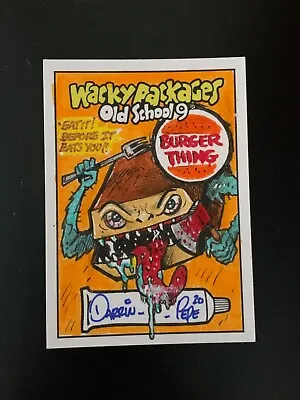 2019 Topps Wacky Package OLDS9 Old School 9 Burger Thing Darrin Pepe Sketch Card • $139.99