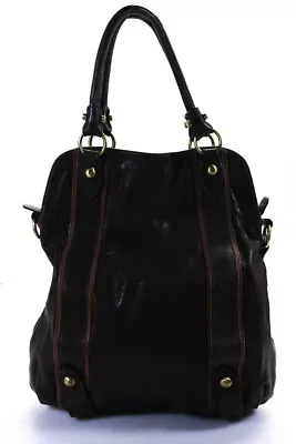 Monserat De Lucca Womens Leather Satchel Shoulder Bag Handbag Brown • $40.81