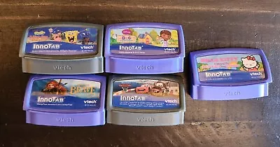 VTech InnoTab Game Cartridges Lot Of 5 Brave Sponge Bob Cars Hello Kitty Doc  • $17.50