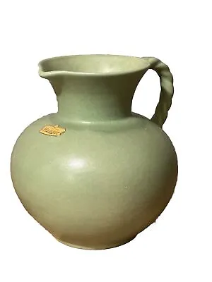 Vintage Royal Haeger Pottery Matte Pistachio Green  6in Round Bulbous Pitcher • $19.69