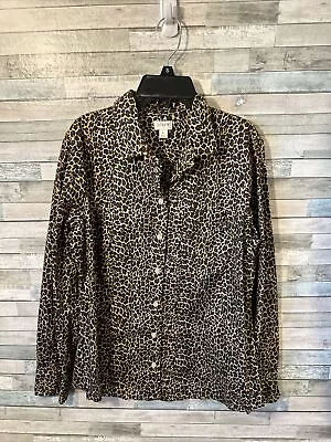 Women’s J.crew Button Up Shirt Cheetah Print Size Large  • $14.99