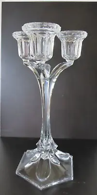 Vintage Bandol By Cristal D'Arques Durand Three Light Candelabra Fine Crystal • £22