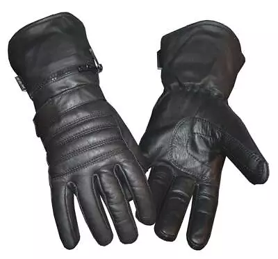 Redline Men's Winter Gauntlet Thinsulate Leather Gloves W/ Rain Cover G-051 • $29.95