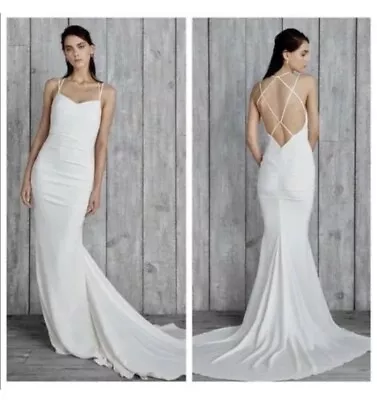 Nicole Miller Silk Wedding Dress NWT. Celine Size 10. Bridal Gown  $1200 MSRP  • $360
