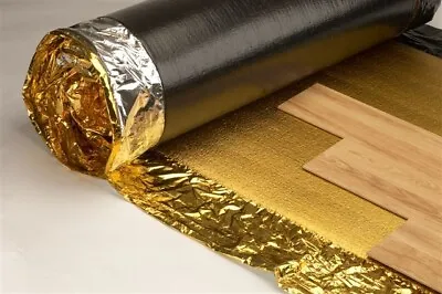 5mm Sonic Gold Acoustic Underlay For Wood Or Laminate Flooring & Heat Insulation • £39.99