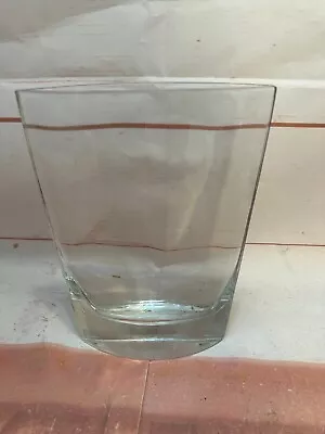 UNIQUE OVAL Shape 8 1/4  Clear Crystal Glass Flower Vase-heavy Thick  EUC • $24.88