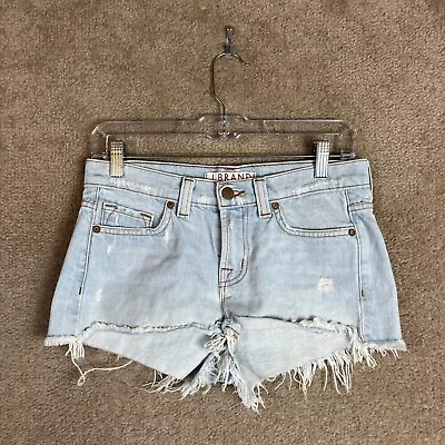 J Brand Cut-off Jean Shorts Womens 25 Aquarius Light Wash Distressed Raw Hew • $10