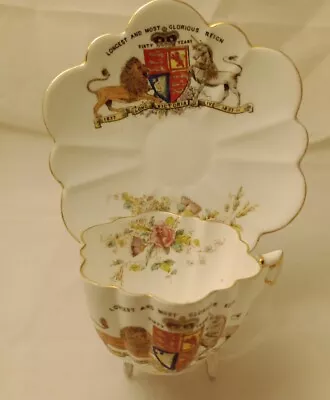 Queen Victoria 1897 Longest Reign Commemorative Cup And Sauc Old Foley (Shelley) • £20