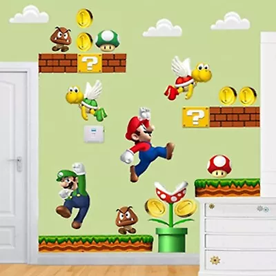 NEW Super Mario Bros Removable Wall Decals Stickers - 2 Day Free Shipping • $13.75