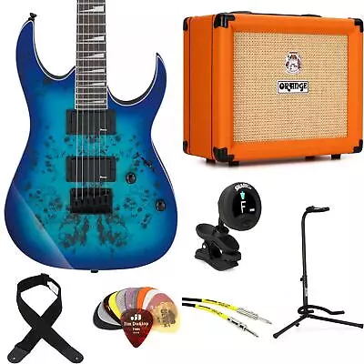 Ibanez GIO GRGR221PA Electric Guitar And Orange Crush 20 Amp Essentials Bundle - • $479