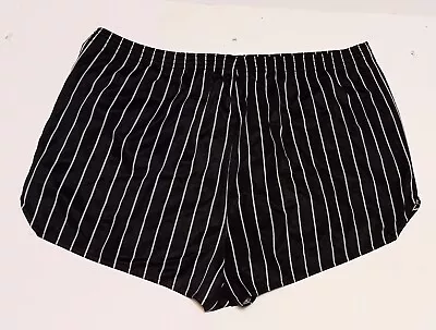 1970s Vintage Satin Running Shorts USA SPIRIT Sz LG Black White Stripe • $24.99