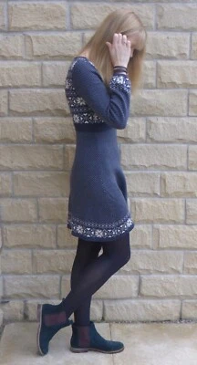 £29.99 • Buy  Fat Face Grey Nordic Fairisle Knitted Jumper Dress Size 10