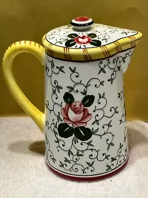 BEST DEAL! FREE SHIP! Ucagco  Early Provincial  Rooster & Roses Pitcher W/ Lid • $23.99