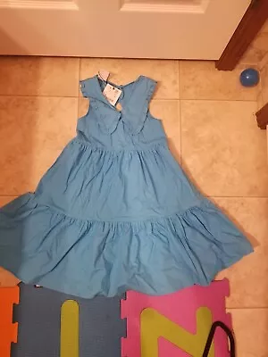 NWT Zara Kid Girl Size 6 Blue Sleeveless Tiered Dress • $19.90