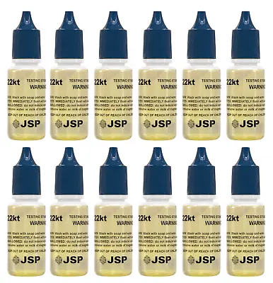 12 Bottles 22K 24K Gold Testing Solution Gold Testing Acids Check JSP Metals • $31.25