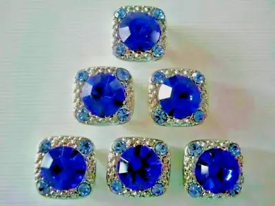 2 Hole Slider Beads Gaiety Sapphire Blue Crystal #6 • $6.95