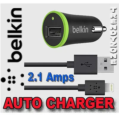 Belkin 2.1 Amps Usb Car Charger With Cable For Ipad Iphone F8j078 • $29.90
