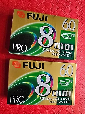 Lot Of 2 FUJI Pro 60 Minute Premium High Grade 8mm Videocassette NEW & SEALED • $10