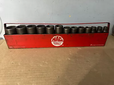 Mac Tools 13 Pc Deep Impact Socket Set 1/2  Dr 6 Pt 7/16 - 1-1/4  In Carrier Usa • $114.99