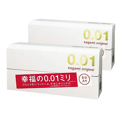 Sagami Original 001 Ultra Thin Condoms 0.01mm 5 Pcs (2 BOXES) US Seller • $25.99