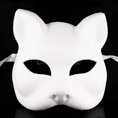 Blank Gatto Cat Venetian Cosplay Costume Party DIY Mask W7340 [White] • $14.41