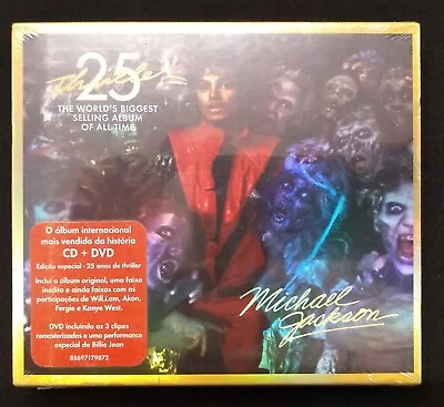 Michael Jackson ‎CD + DVD Thriller 25th Anniversary Brazil Import Sealed New • $150