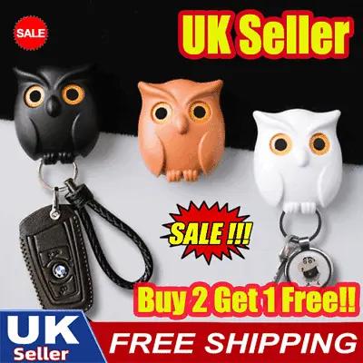 Night Owl Magnetic Wall Key Holder Keychain Hooks Hanging Key Will Open Eye Sell • £5.48