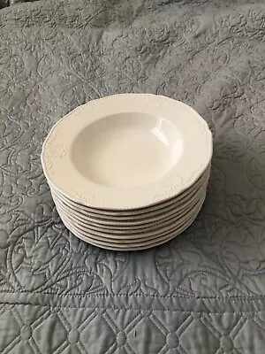 Mikasa DY902 South Hampton Bone China Set Of 10 Soup / Pasta  Bowls - Shells • $90