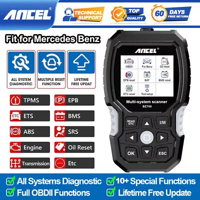 Fit For Mercedes Full System OBD2 Scanner SRS ABS DPF Oil Reset Code Reader Tool • $89