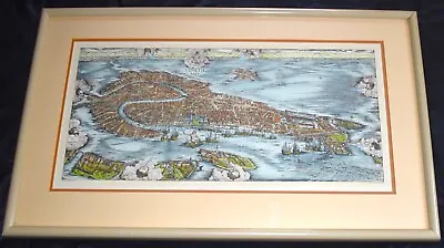 Antique Jacopo De Barbari Venetie MD Map Of Venice Italy Hand Colored Engraving • $549.99
