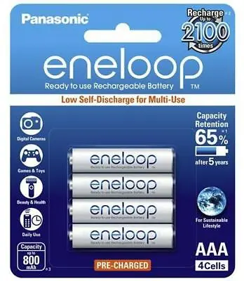 Eneloop Rechargeable Batteries 4xAAA Pack • $32.95