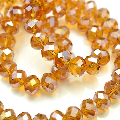 Faceted Rondelle Crystal Glass Beads Lustre 4mm6mm8mm10mm - Pick Colour • £2.05