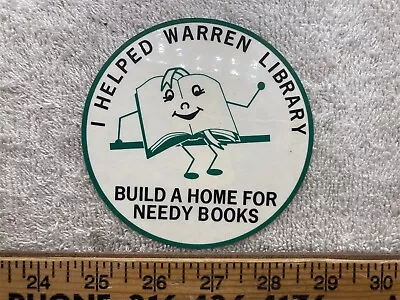 1970s 1980s 1990s Warren Library New Jersey Needy Books Decal  Vtg • $7.99