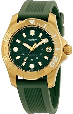 New Victorinox Swiss Army Men's Gold Pvd Stainless Steel Case Green Watch 241557 • $499