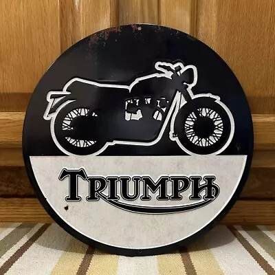 Triumph Motorcycle Metal Sign Parts Garage Gas Oil Bike Vintage Style Wall Decor • $42