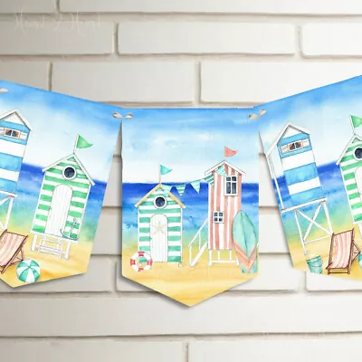 Coastal Beach Hut Bunting  Seaside Decorations • £6.99