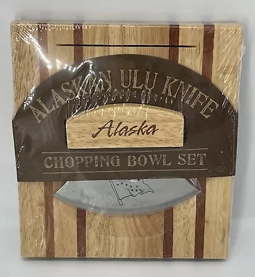 Alaska Ulu Knife Chopping Bowl Set Stainless Steel Blade Wood Handle New • $17
